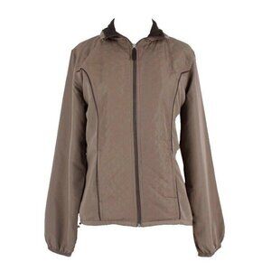 Three Hearts Sz M Brown Pocketed Collared Quilted 100% Polyester Jacket